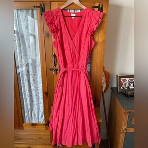 A New Day Midi Coral Wrap Dress